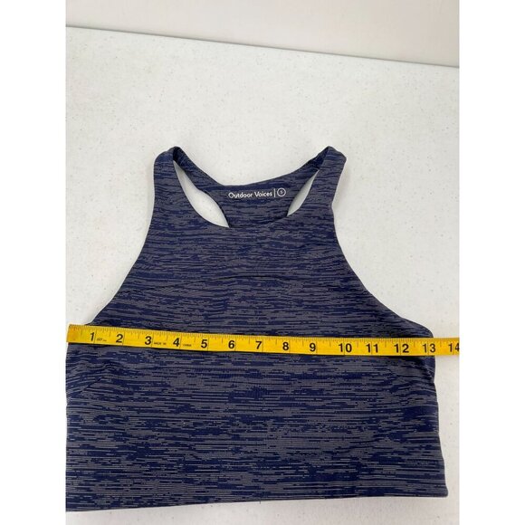 Outdoor Voices Size S Blue High-Neck Racerback Crop Top Gym Workout Yoga - Picture 3 of 7